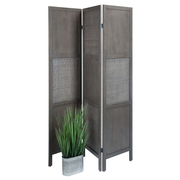 Ramie Oyster Gray Folding Screen Divider, image 5