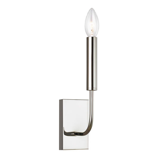 Brianna Polished Nickel One-Light Wall Sconce, image 1