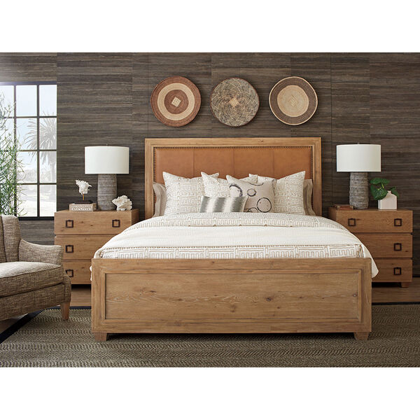 Los Altos Brown Antilles Upholstered California King Panel Bed, image 2