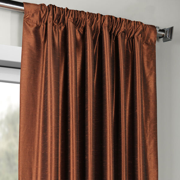 Copper Kettle Vintage Textured Faux Dupioni Silk Single Panel Curtain 50 x 84, image 3