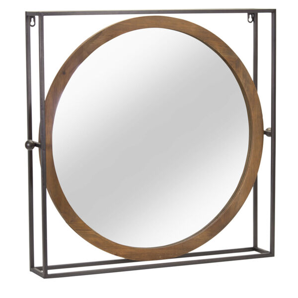 Brown Four-Inch Wall Mirror, image 1