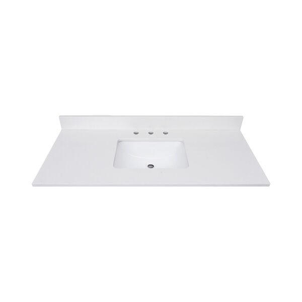 Lotte Radianz Everest White 49-Inch Vanity Top with Rectangular Sink, image 1