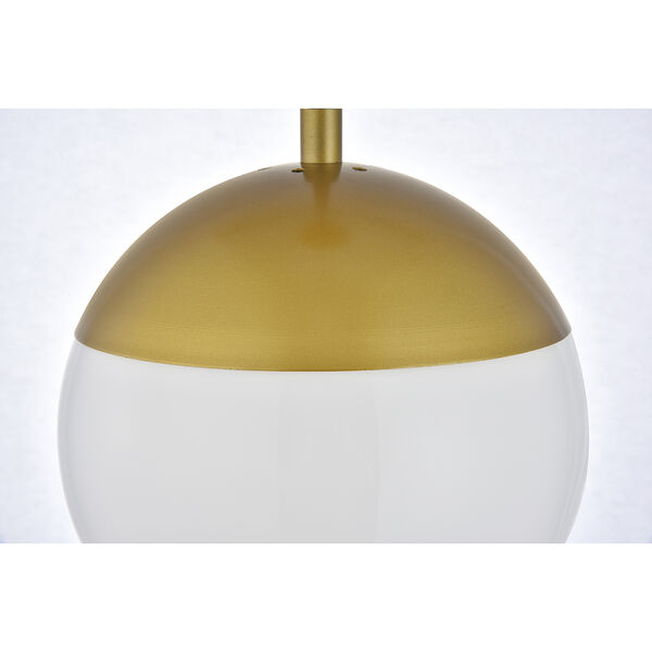Eclipse Brass and Frosted White One-Light Mini Pendant, image 4