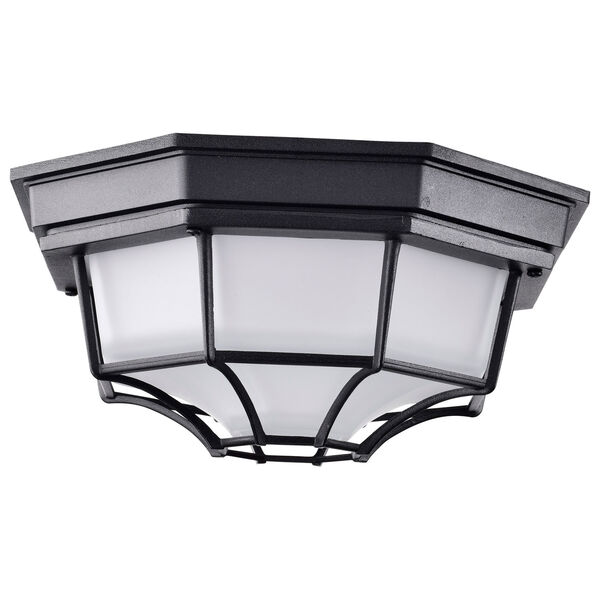Black LED Spider Cage Outdoor Wall Mount with Frosted Glass, image 3