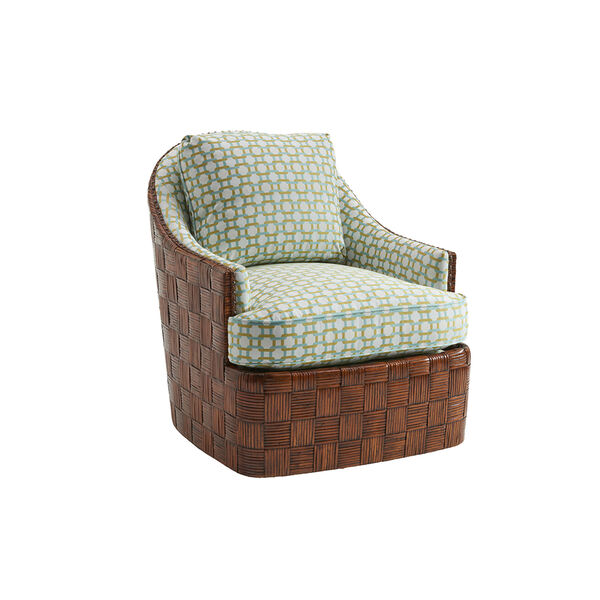 Island Fusion Brown and Green Nagano Swivel Chair, image 1