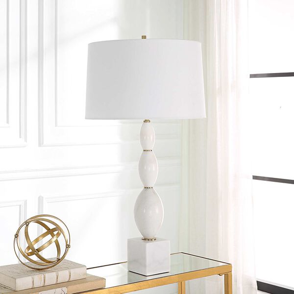 Regalia White and Brushed Brass Marble Table Lamp, image 4