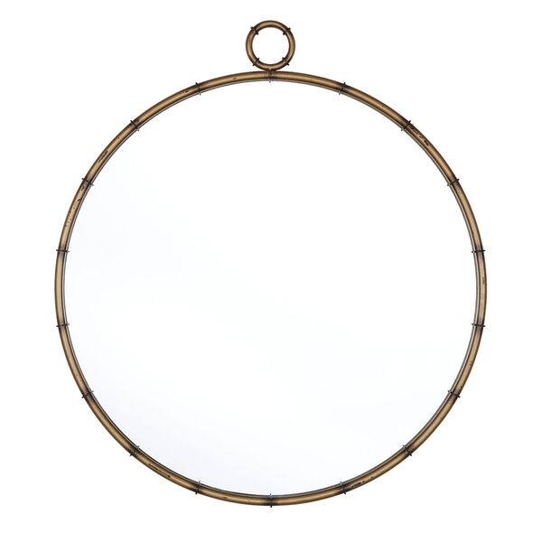 Olivia Antique Brass Round Wall Mirror, image 3