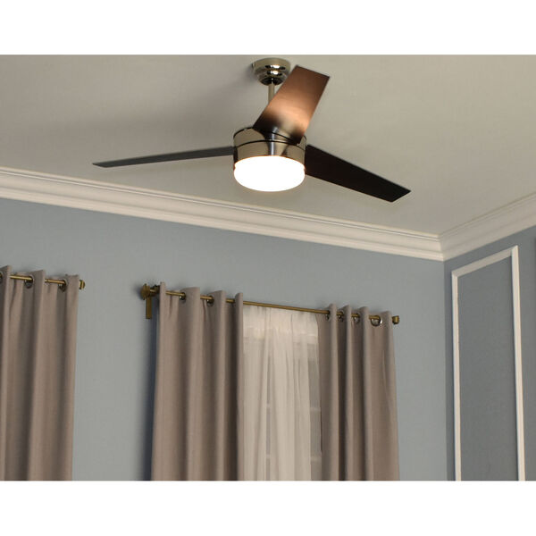 Basic-Max Satin Nickel and Black Two-Light LED Indoor Ceiling Fan, image 10