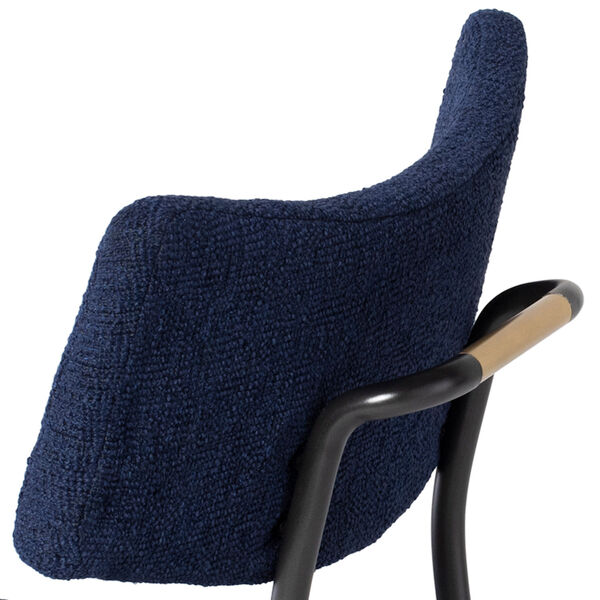 Soli True Blue and Matte Black Counter Stool, image 4