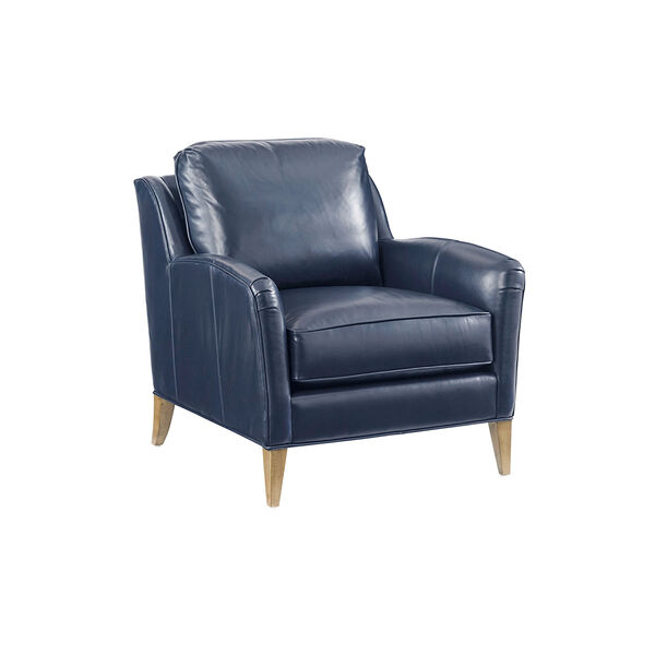 Twin Palms Blue Coconut Grove Leather Chair, image 1