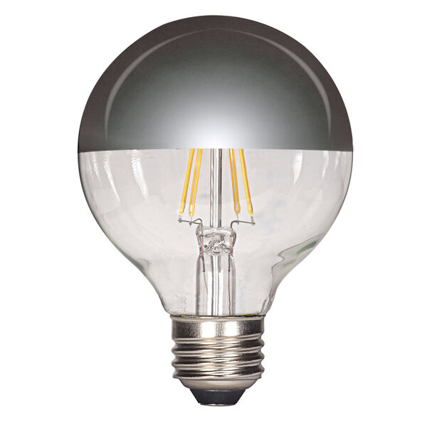 SATCO Silver Crown LED G25 Medium 4.5 Watt LED Globe Light Bulb with 2700K 430 Lumens 80 CRI and Degrees Beam, image 1