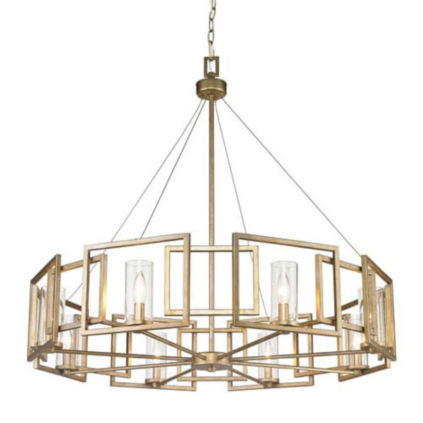 Anita White Gold Eight-Light Chandelier with Clear Glass, image 2