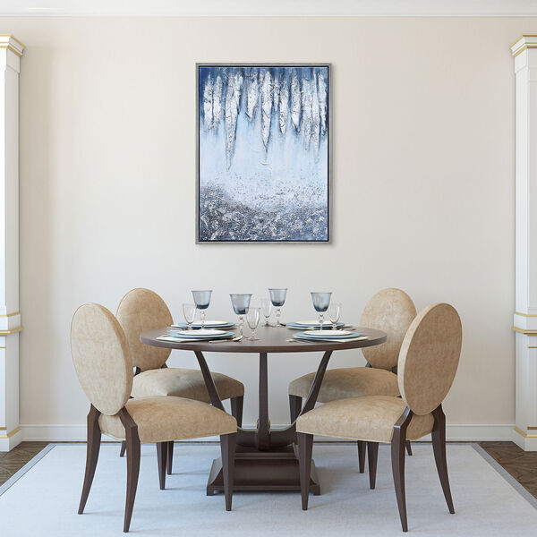 Icicles Textured with Glitter Framed Hand Painted Wall Art, image 1