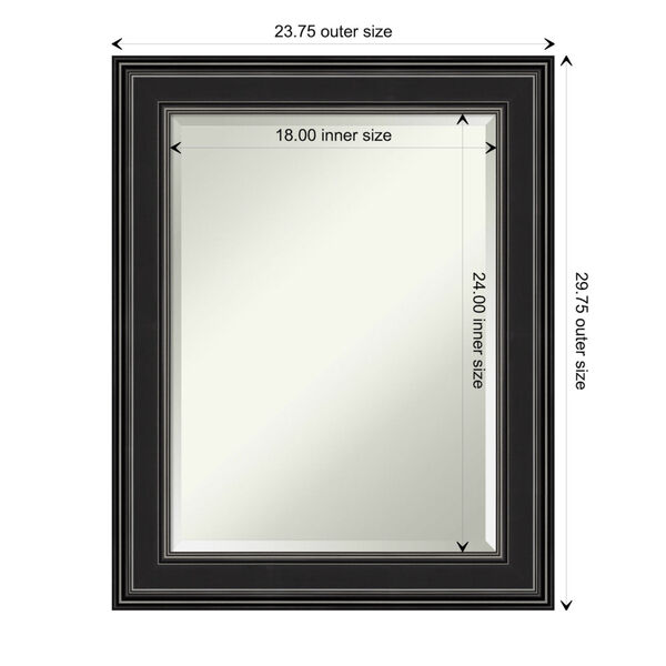 Ridge Black 24W X 30H-Inch Bathroom Vanity Wall Mirror, image 6