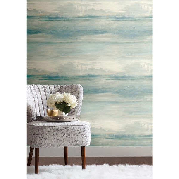 Candice Olson Tranquil Blue Scenic Wallpaper - SAMPLE SWATCH ONLY, image 2