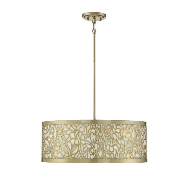 New Haven New Burnished Brass Four-Light Pendant, image 2