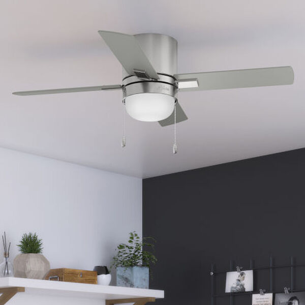 Minikin Brushed Nickel 44-Inch Low Profile Ceiling Fan with LED Light Kit and Pull Chain, image 6