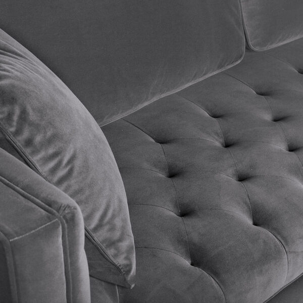 Lenox Gray Metal Antique Brass Sofa, image 6