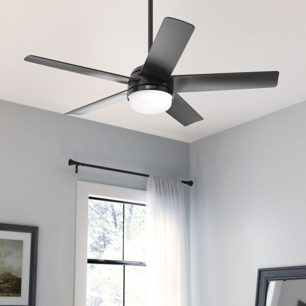 Yuma Matte Black 52-Inch Ceiling Fan with LED Light Kit and Handheld Remote, image 6
