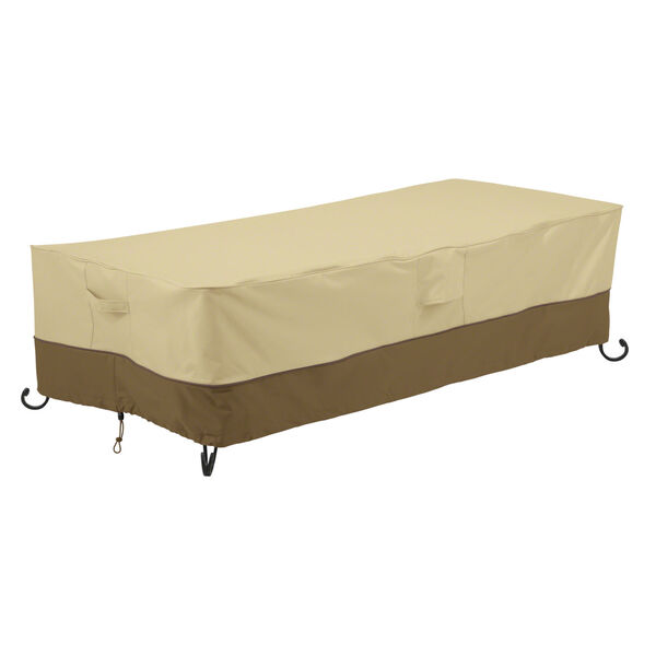 Ash Beige and Brown 60-Inch Rectangular Fire Pit Table Cover, image 1