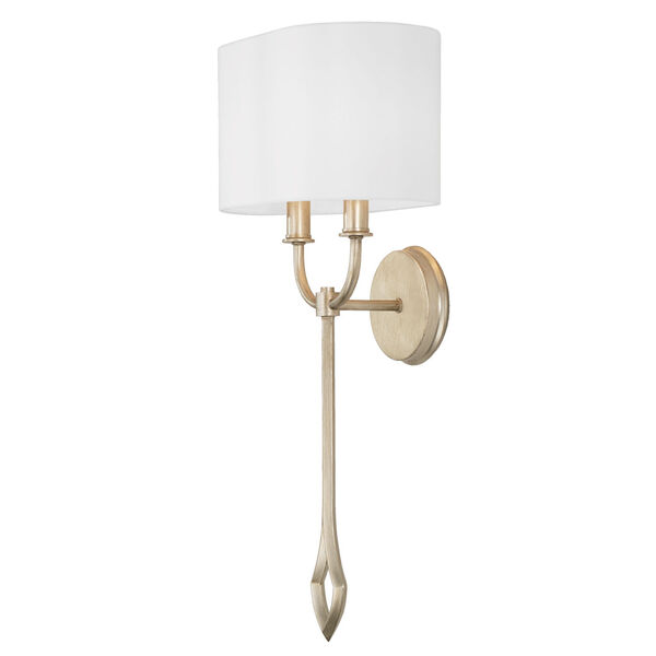 Claire Brushed Champagne Two-Light Sconce, image 1