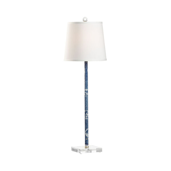 Hong Kong White and Black One-Light Flute Table Lamp, image 1