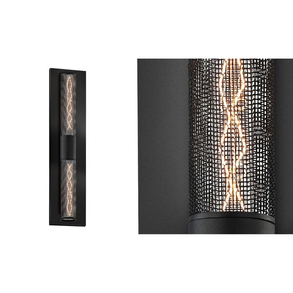 Urban Edge Textured Black 26-Inch Two Light Panel Wall Sconce, image 2