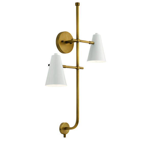 Sylvia White Two-Light Wall Sconce, image 1