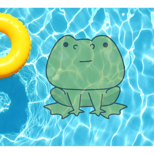 Green Frog Underwater Pool Tattoo, image 1