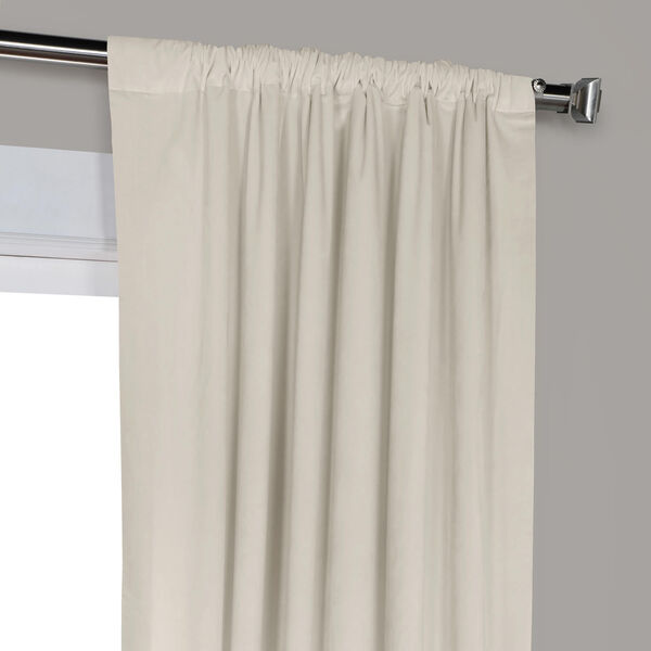 Light Beige 108 x 50 In. Plush Velvet Curtain Single Panel, image 8