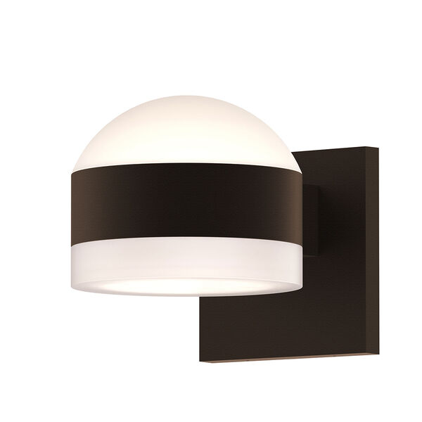 Inside-Out REALS Textured Bronze Up Down LED Wall Sconce with Cylinder Lens and Dome Cap with Frosted White Lens, image 1
