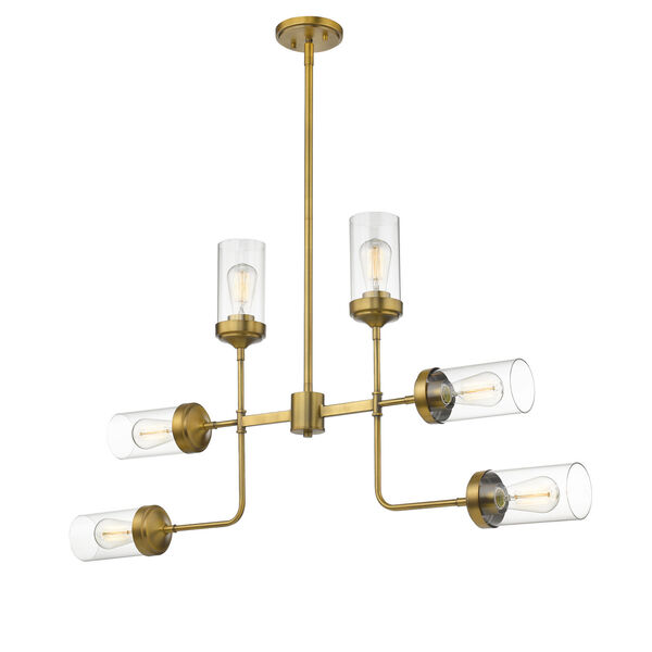 Calliope Foundry Brass Six-Light Chandelier, image 3