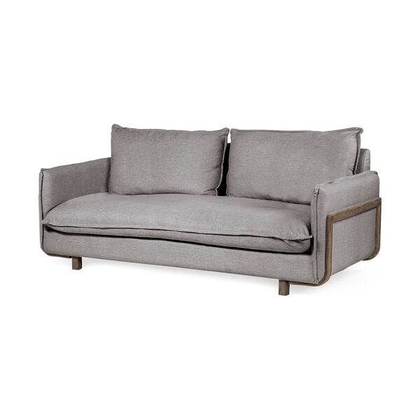 Roy I Flint Gray Upholstered Three Seater Sofa, image 1