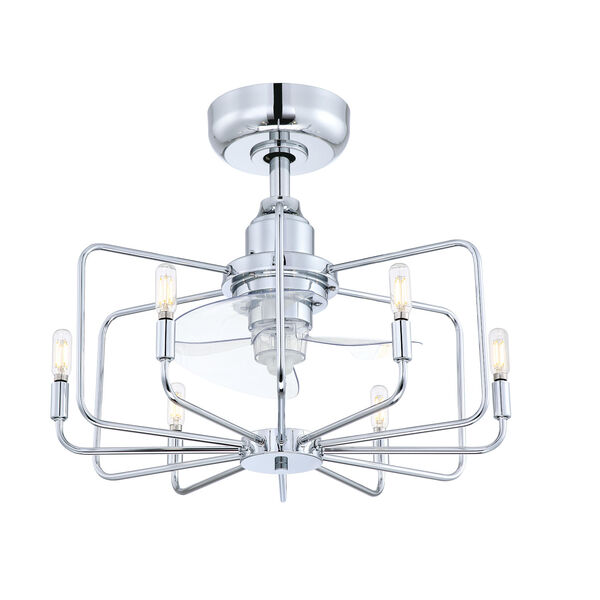 Influencer Chrome 22-Inch Six-Light LED Indoor Ceiling Fan, image 1