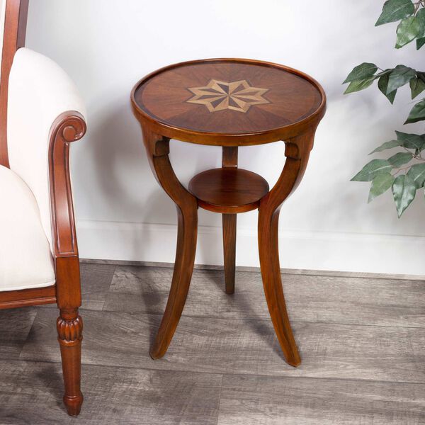 Evelyn Olive Ash Burl Round Accent Table, image 1