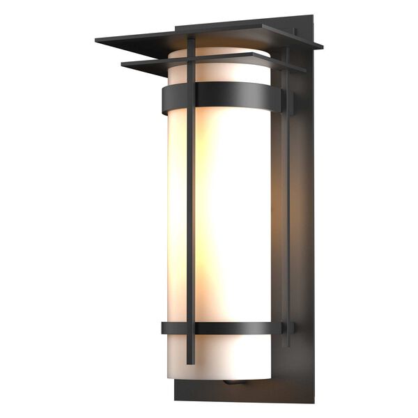Banded Coastal Black One-Light Outdoor Sconce with Opal Glass, image 3