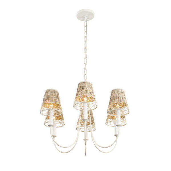 Cayman Country White Six-Light Chandelier, image 4
