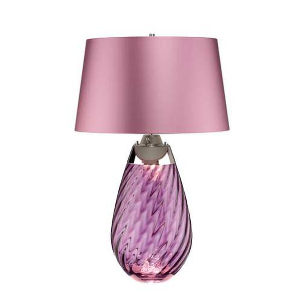 Lena Plum Two-Light Table Lamp with Plum Satin Shade, image 1