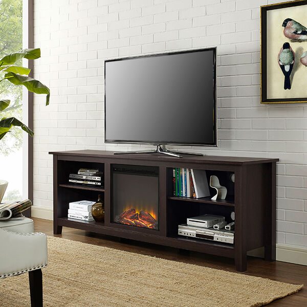 70-inch Fireplace TV Stand - Espresso, image 1