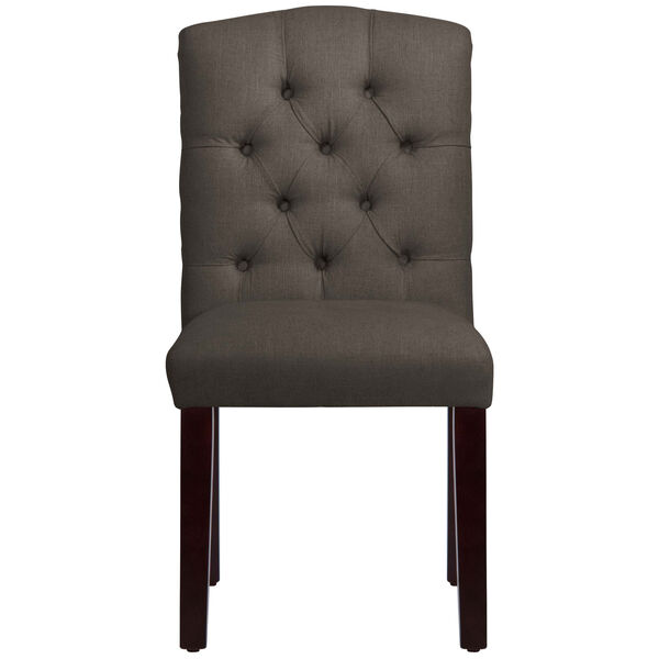 Linen Cindersmoke 39-Inch Tufted Arched Dining Chair, image 2