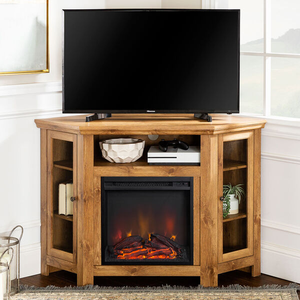 48-inch Corner Fireplace TV Stand - Barnwood, image 1
