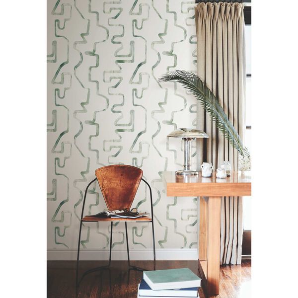 Abstract Aura Green Grey Wallpaper, image 1