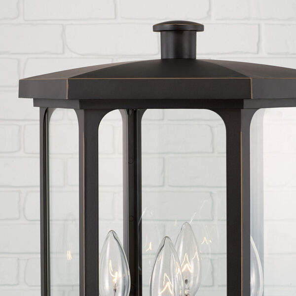 Walton Oiled Bronze Outdoor Four-Light Post Lantern with Clear Glass, image 3