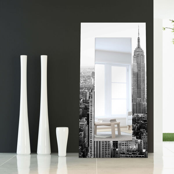 Gray 72 x 36-Inch Rectangular Beveled Floor Mirror, image 3