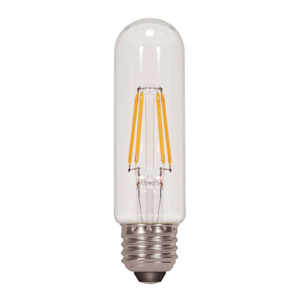 SATCO Clear LED T10 Medium 4.5 Watt LED Filament Bulb with 2700K 430 Lumens 80 CRI and 360 Degrees Beam, image 1