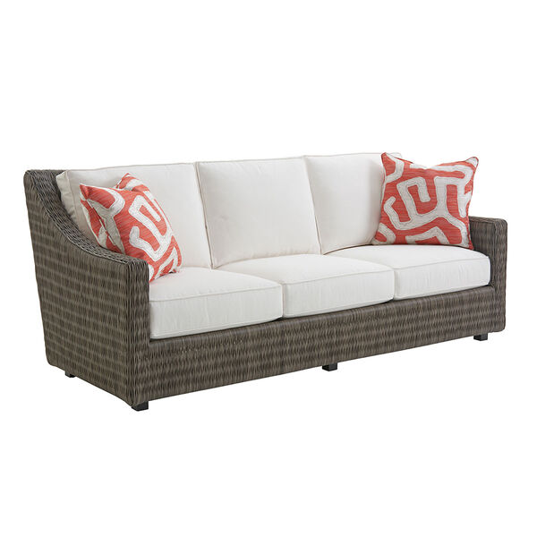 Cypress Point Ocean Terrace Brown and White Short Sofa, image 1