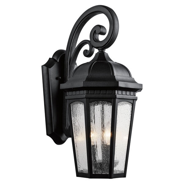 Courtyard Textured Black Three-Light 10-Inch Outdoor Wall Sconce, image 1