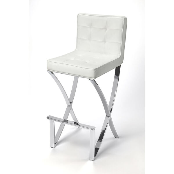 Darcy Chrome Plated Faux Leather Bar Stool, image 1