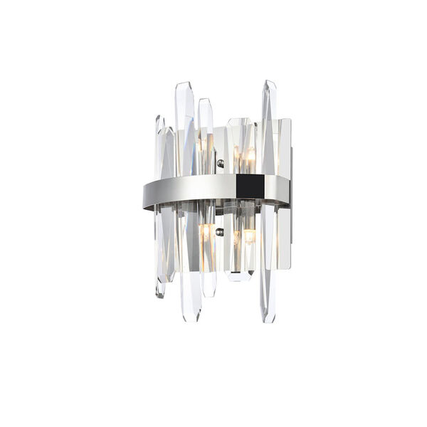 Serena Chrome and Clear Four-Inch Crystal Bath Sconce, image 3