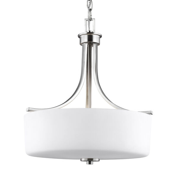 Canfield Brushed Nickel 16-Inch Three-Light Pendant, image 2